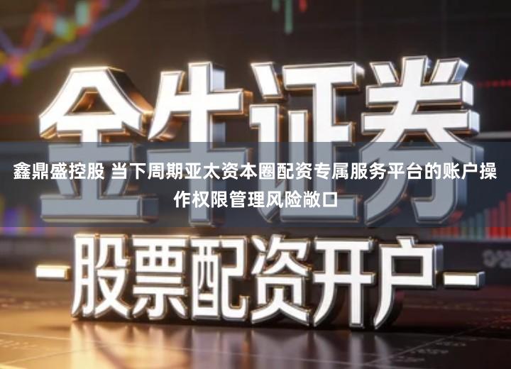 鑫鼎盛控股 当下周期亚太资本圈配资专属服务平台的账户操作权限管理风险敞口